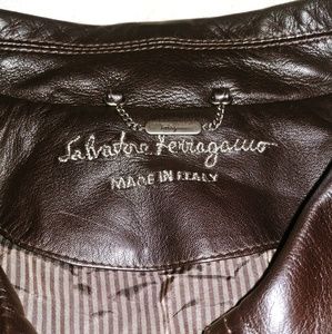 Salvatore Ferragamo Jackets & Coats - Salvatore Ferragamo Leather Collared Jacket Salvatore Ferragamo Jackets & Coats - Salvatore Ferragamo Leather Collared Jacket